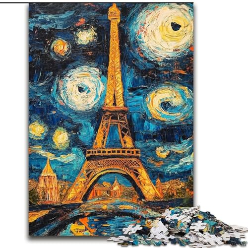 Puzzle für Teenager, 1000 Puzzles, Sternenhimmel, Eiffelturm, Familienspiel, Stressabbau, schwierige Herausforderung, EIN Kunstwerk für Kinder ab 14 Jahren (Größe 26x38cm) von LYXIANY