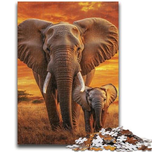 Puzzle für Teenager, 1000 Puzzles, afrikanischer Elefant, Lernspielzeug, Familienspiele, Geburtstagsgeschenk, Geschenke, 50x75cm von LYXIANY