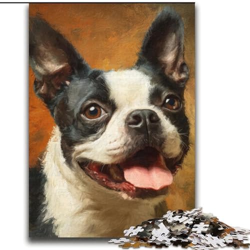 Puzzle für Teenager, 1000 Puzzles, glücklicher Hund, Familienspiel, Stressabbau, schwierige Herausforderung, stärkt die Liebe zwischen Paaren, 38x52cm von LYXIANY