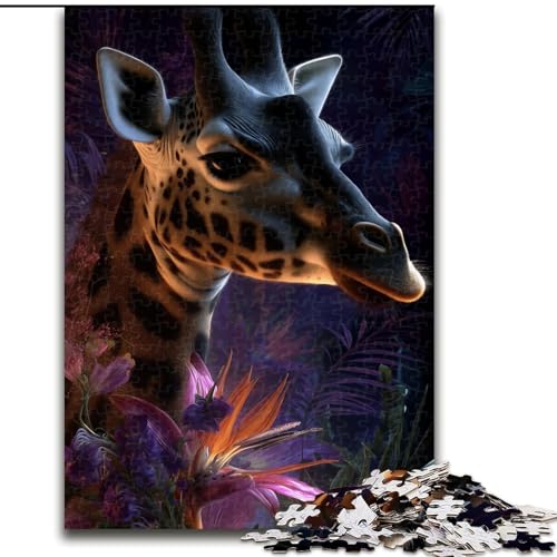 Puzzle für Teenager, 1000 Puzzleteile, Dschungelgiraffe, für 14+, für Familienspaß und Spieleabende, Künstlersammlung, Bildende Kunst (Größe 26x38cm) von LYXIANY