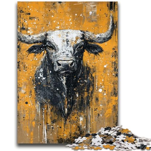 Puzzle für Teenager, 1000 Puzzleteile, Schwarzgold-Bullenspielzeug, Denkspiel zur Heimdekoration, für Kinder ab 14 Jahren, 50x75cm von LYXIANY
