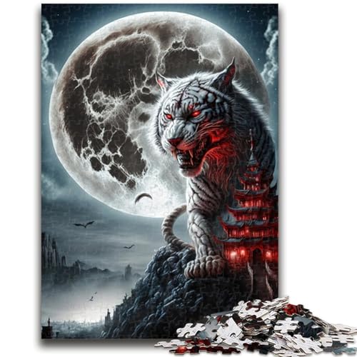 Puzzle für Teenager, 1000 Puzzleteile, weißer Tiger, Spielzeug, Denkspiel zur Heimdekoration, für Kinder ab 14 Jahren, 26x38cm von LYXIANY