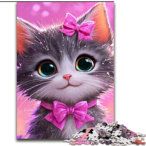 Puzzle für Teenager, 1000 Schleifenkätzchen, Lernspiele, Heimdekoration, Lernspiel für Geburtstag, Weihnachten, 38x26cm von LYXIANY