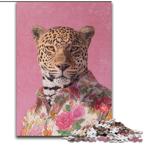 Puzzle für Teenager, 1000 Stück, Leopard im Anzug, Spielzeug, Lernspiele, Stressabbau, Stärkung der Liebe zwischen Paaren (Größe 50x75cm) von LYXIANY