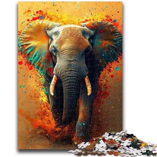 Puzzle für Teenager, 1000 Teile, Aquarell-Elefant, geeignet für Kinder ab 14 Jahren, anspruchsvolles Spiel, tolles Geschenk zum Spielen, 38x26cm Puzzle für Teenager, 1000 Teile, Aquarell-Elefant, geeignet für Kinder ab 14 Jahren, anspruchsvolles Spiel, tolles Geschenk zum Spielen, 38x26cm von LYXIANY