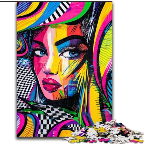 Puzzle für Teenager, 1000 Teile, Art Girl, Stressabbau, schwierige Herausforderung, Wichtelgeschenke für Kinder ab 14 Jahren (Größe 50x75cm) von LYXIANY