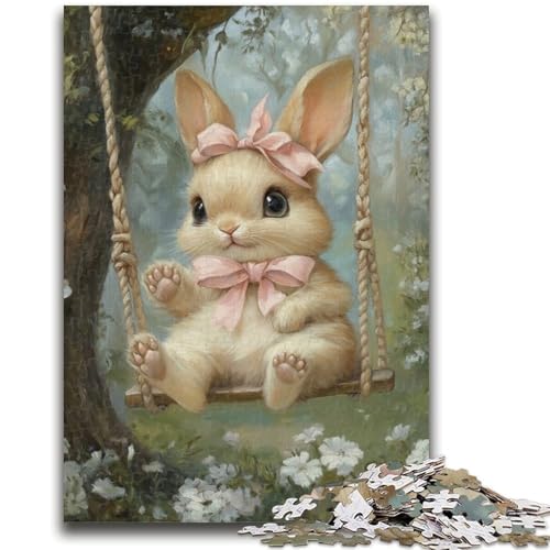 Puzzle für Teenager, 1000 Teile, Baby-Häschen auf der Schaukel, Herausforderung für die Gehirnintelligenz, süchtig machendes Spielzeug, Geburtstagsgeschenk, Geschenke, Wandkunst, 50x75cm Puzzle für Teenager, 1000 Teile, Baby-Häschen auf der Schaukel, Herausforderung für die Gehirnintelligenz, süchtig machendes Spielzeug, Geburtstagsgeschenk, Geschenke, Wandkunst, 50x75cm von LYXIANY