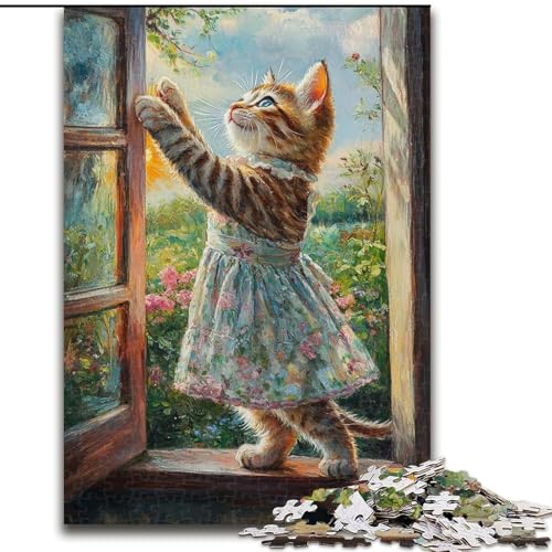 Puzzle für Teenager, 1000 Teile, Ballettkatze, Lernspiele, Heimdekoration, Lernspiel für Geburtstag, Weihnachten, 26x38cm von LYXIANY