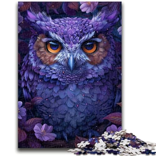 Puzzle für Teenager, 1000 Teile, Blumen-Eule, geeignet für Kinder ab 14 Jahren, anspruchsvolles Spiel, tolles Geschenk zum Spielen, 38x26cm von LYXIANY