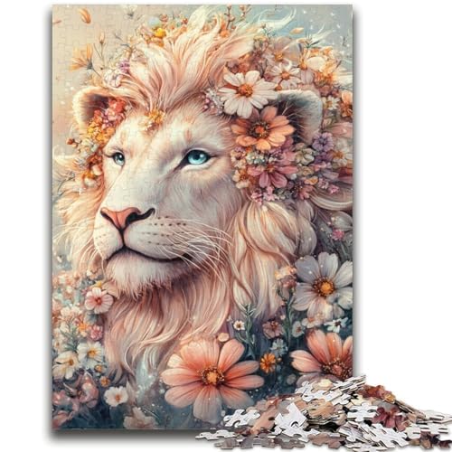 Puzzle für Teenager, 1000 Teile, Blumenlöwe, anspruchsvolles Spiel und Familienspiel, Lernspiel für Geburtstag, Weihnachten, 50x75cm von LYXIANY