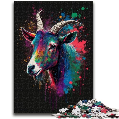 Puzzle für Teenager, 1000 Teile, Bunte Ziegen, geeignet für Kinder ab 14 Jahren, anspruchsvolles Spiel, tolles Geschenk zum Spielen, 50x75cm von LYXIANY