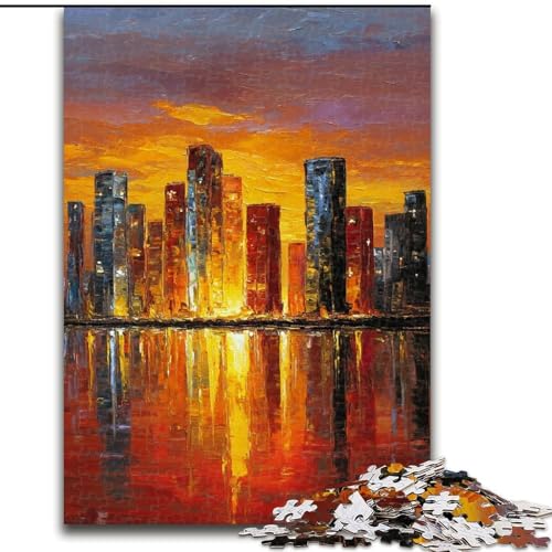 Puzzle für Teenager, 1000 Teile, Buntglasstadt, Lernspiele, Heimdekoration, Lernspiel für Geburtstag, Weihnachten, 38x26cm Puzzle für Teenager, 1000 Teile, Buntglasstadt, Lernspiele, Heimdekoration, Lernspiel für Geburtstag, Weihnachten, 38x26cm von LYXIANY