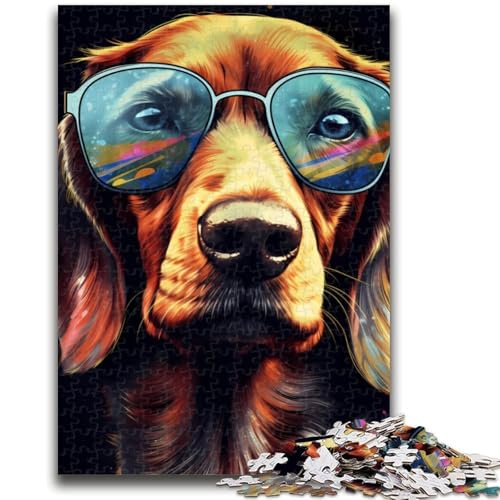 Puzzle für Teenager, 1000 Teile, Dackel-Sonnenbrille, anspruchsvolles Spiel und Familienspiel, Lernspiel für Geburtstag, Weihnachten, 26x38cm von LYXIANY