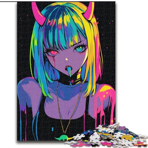 Puzzle für Teenager, 1000 Teile, Dämonendrachenmädchen, für Lernspiele, Herausforderungsspielzeug, als Geschenk für die ganze Familie, 50x75cm von LYXIANY