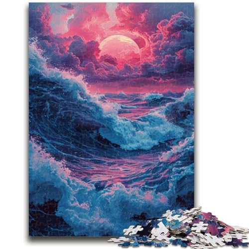 Puzzle für Teenager, 1000 Teile, Das Meer unter dem Mond, geeignet für Kinder ab 14 Jahren, anspruchsvolles Spiel, tolles Geschenk zum Spielen, 38x26cm von LYXIANY