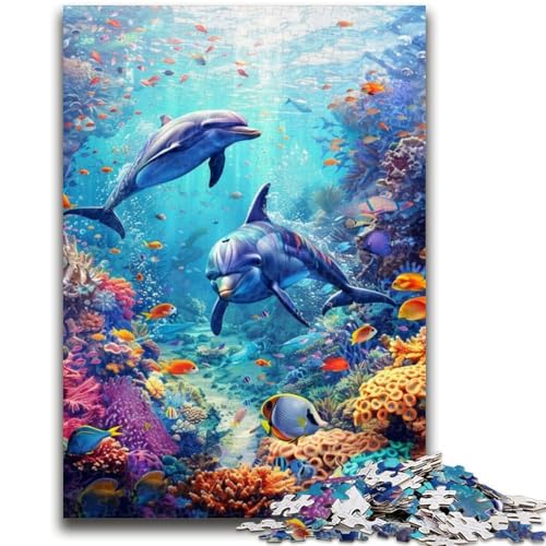 Puzzle für Teenager, 1000 Teile, Delfin, geeignet für Kinder ab 14 Jahren, anspruchsvolles Spiel, tolles Geschenk zum Spielen, 50x75cm von LYXIANY