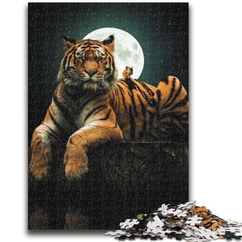 Puzzle für Teenager, 1000 Teile, Der Tiger und das Eichhörnchen, anspruchsvoll zu vervollständigen, Aber lustiges und humorvolles Lernspiel zum Geburtstag, 50x75cm von LYXIANY