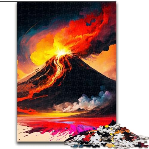 Puzzle für Teenager, 1000 Teile, Der Vulkan malen, Spielzeug, Lernspiele, Stressabbau, einzigartige Heimdekoration und Geschenke (Größe 50x75cm) von LYXIANY