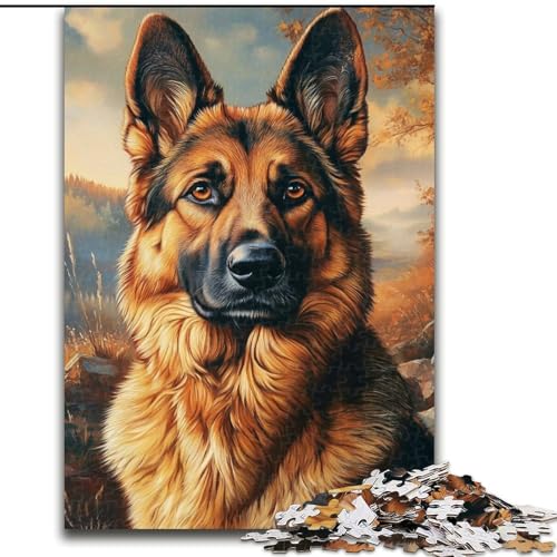 Puzzle für Teenager, 1000 Teile, Deutscher Schäferhund, Lernspielzeug für Kinder ab 14 Jahren, ganze Familie (Größe 50x75cm) von LYXIANY