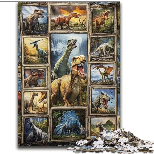 Puzzle für Teenager, 1000 Teile, Dinosaurier-Collage, Stressabbau, schwierige Herausforderung, Wichtelgeschenke für Kinder ab 14 Jahren (Größe 26x38cm) von LYXIANY