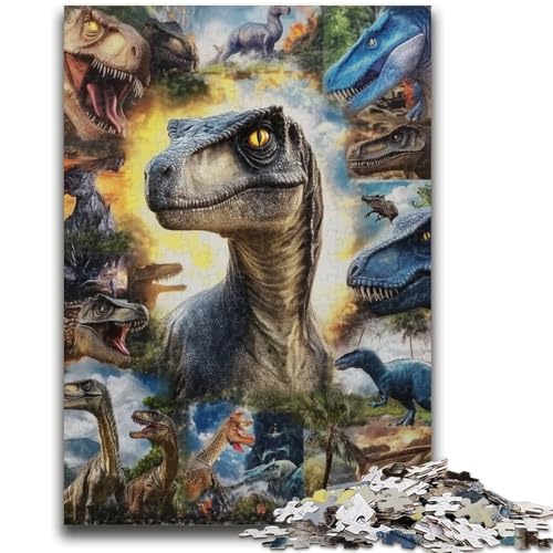 Puzzle für Teenager, 1000 Teile, Dinosaurier-Denkspiel, Wanddekoration, einzigartige Geburtstags, 50x75cm von LYXIANY