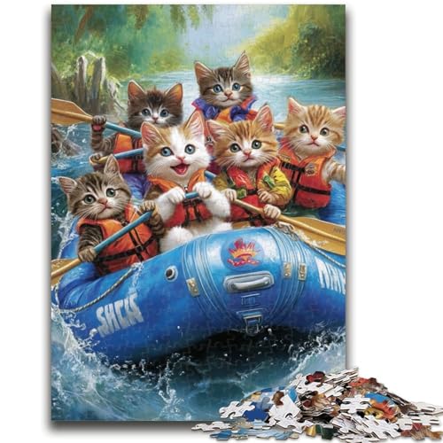 Puzzle für Teenager, 1000 Teile, Drifting Cat, geeignet für Kinder ab 14 Jahren, anspruchsvolles Spiel, tolles Geschenk zum Spielen, 50x75cm von LYXIANY