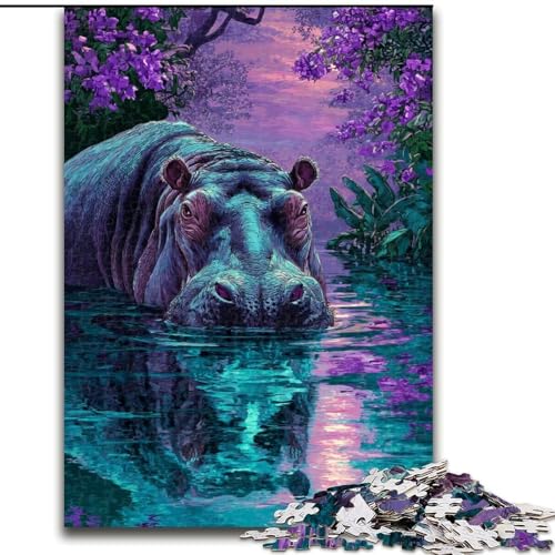 Puzzle für Teenager, 1000 Teile, Dschungel-Nilpferd, Spielzeug, Lernspiele, Stressabbau, einzigartige Heimdekoration und Geschenke, 50x75cm Puzzle für Teenager, 1000 Teile, Dschungel-Nilpferd, Spielzeug, Lernspiele, Stressabbau, einzigartige Heimdekoration und Geschenke, 50x75cm von LYXIANY