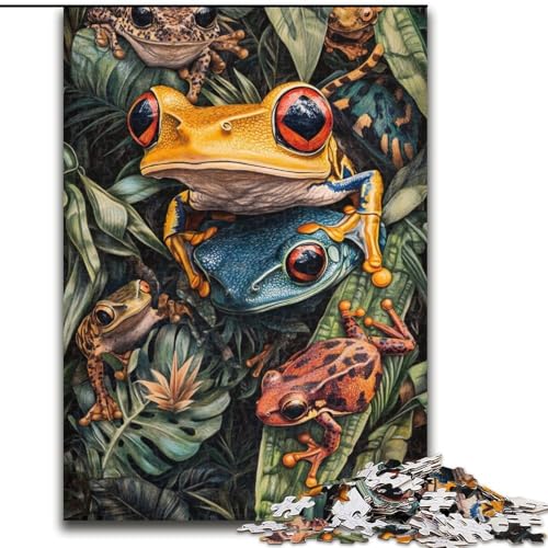 Puzzle für Teenager, 1000 Teile, Dschungelfrosch, Stressabbau, schwierige Herausforderung, Wichtelgeschenke für Kinder ab 14 Jahren (Größe 50x75cm) von LYXIANY