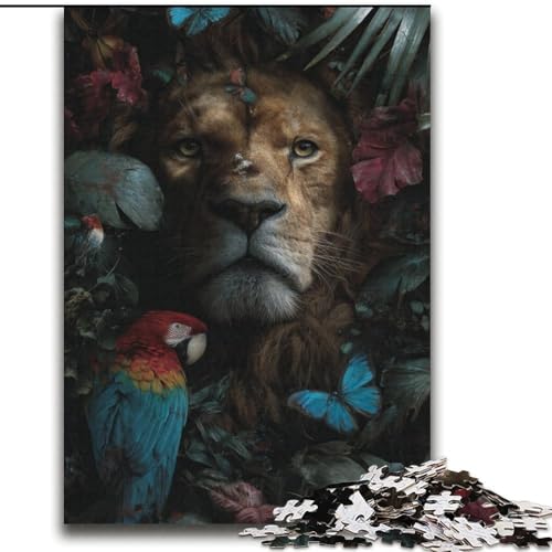 Puzzle für Teenager, 1000 Teile, Dschungellöwe, hilft dem Gehirn, süchtig machendes Spielzeug zu trainieren, um Geduld zu fördern, Geschenk zum Geburtstag, 38x52cm von LYXIANY