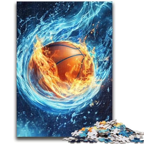 Puzzle für Teenager, 1000 Teile, EIS- und Feuer-Basketball, für Kinder ab 14 Jahren, pädagogische Herausforderung, lustige Aktivitäten zu Hause, Geburtstagsgeschenke, Reisegeschenke, 26x38cm von LYXIANY