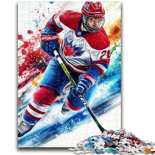 Puzzle für Teenager, 1000 Teile, Eishockey, geeignet für Kinder ab 14 Jahren, anspruchsvolles Spiel, tolles Geschenk zum Spielen, 38x26cm von LYXIANY