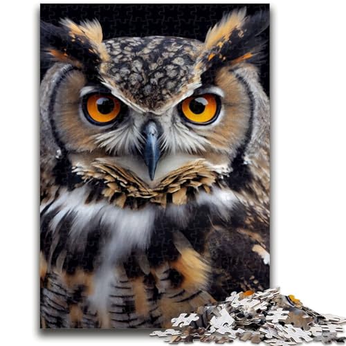 Puzzle für Teenager, 1000 Teile, Eulengesicht, anspruchsvolles Spiel und Familienspiel, Lernspiel für Geburtstag, Weihnachten, 26x38cm von LYXIANY