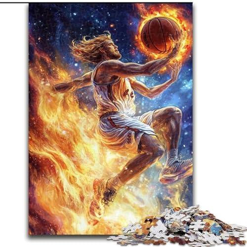 Puzzle für Teenager, 1000 Teile, Flammen-Basketball, künstlerische Wanddekoration und Geburtstagsgeschenkidee für Freunde, Home Office, 50x75cm Puzzle für Teenager, 1000 Teile, Flammen-Basketball, künstlerische Wanddekoration und Geburtstagsgeschenkidee für Freunde, Home Office, 50x75cm von LYXIANY