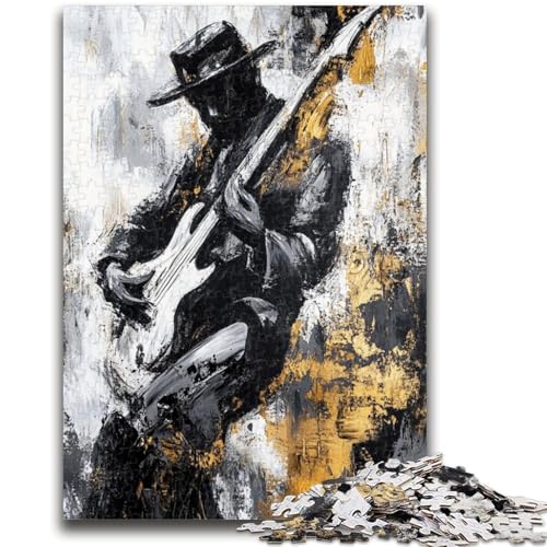 Puzzle für Teenager, 1000 Teile, Gitarre Spielen, Ölgemälde, für Lernspiele, Herausforderungsspielzeug, ganze Familie, 26x38cm von LYXIANY