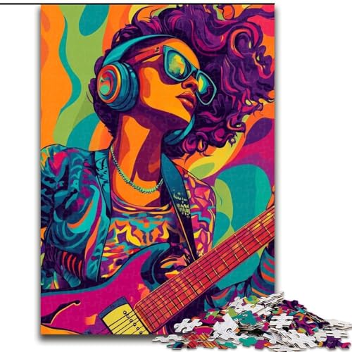 Puzzle für Teenager, 1000 Teile, Gitarrenspiel, Spielzeug, Lernspiele, Stressabbau, tolle Geschenke und Spielzeuge, 26x38cm von LYXIANY