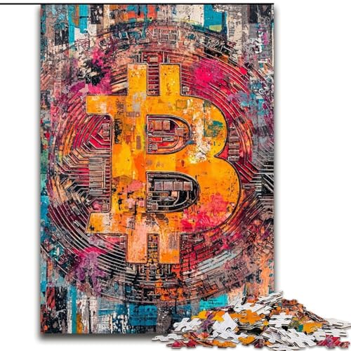 Puzzle für Teenager, 1000 Teile, Graffiti-Bitcoin, hilft dem Gehirn, süchtig machendes Spielzeug zu trainieren, um Geduld zu fördern, perfekte Dekoration, 50x75cm Puzzle für Teenager, 1000 Teile, Graffiti-Bitcoin, hilft dem Gehirn, süchtig machendes Spielzeug zu trainieren, um Geduld zu fördern, perfekte Dekoration, 50x75cm von LYXIANY