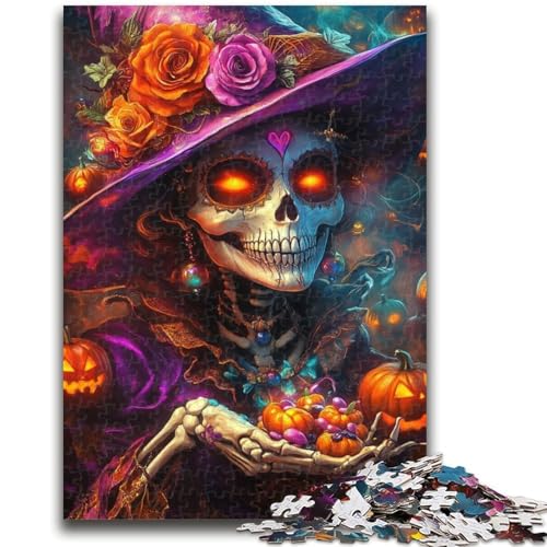 Puzzle für Teenager, 1000 Teile, Halloween-Skelett, Lernspiele, Heimdekoration, Lernspiel für Geburtstag, Weihnachten, 50x75cm von LYXIANY
