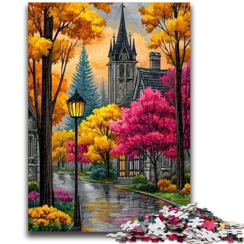 Puzzle für Teenager, 1000 Teile, Herbstliche Stadtlandschaft, Geeignet für Kinder ab 14 Jahren, Herausforderndes Spiel, Tolles Geschenk zum Spielen, 50x75cm von LYXIANY