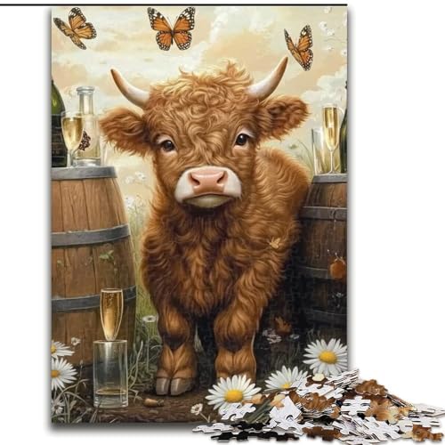 Puzzle für Teenager, 1000 Teile, Hochlandkuh, Spiele, Spielzeug, Geschenk, einzigartige Geburtstags- und Geschenkideen für Kinder ab 14 Jahren (Größe 50x75cm) von LYXIANY