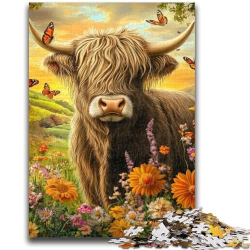 Puzzle für Teenager, 1000 Teile, Hochlandkuh, geeignet für Kinder ab 14 Jahren, anspruchsvolles Spiel, tolles Geschenk zum Spielen, 38x26cm von LYXIANY