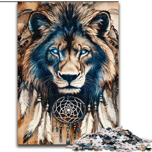 Puzzle für Teenager, 1000 Teile, Indischer Löwe, Lernspielzeug für Kinder ab 14 Jahren, ganze Familie (Größe 50x75cm) von LYXIANY