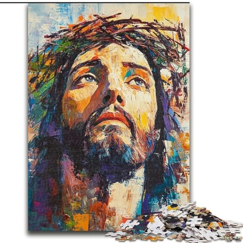 Puzzle für Teenager, 1000 Teile, Jesus, Stressabbau, schwierige Herausforderung, Wichtelgeschenke für Kinder ab 14 Jahren (Größe 26x38cm) von LYXIANY