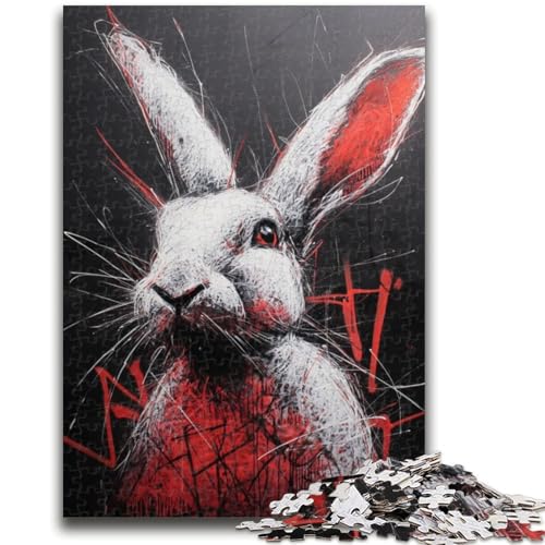 Puzzle für Teenager, 1000 Teile, Kaninchen, geeignet für Kinder ab 14 Jahren, anspruchsvolles Spiel, tolles Geschenk zum Spielen, 50x75cm von LYXIANY