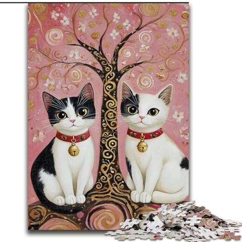 Puzzle für Teenager, 1000 Teile, Katzenkunst, Stressabbau, schwierige Herausforderung, Wichtelgeschenke für Kinder ab 14 Jahren (Größe 50x75cm) von LYXIANY