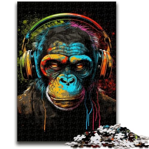 Puzzle für Teenager, 1000 Teile, Kopfhörer, Schimpanse, anspruchsvolles Spiel und Familienspiel, ganze Familie, 26x38cm Puzzle für Teenager, 1000 Teile, Kopfhörer, Schimpanse, anspruchsvolles Spiel und Familienspiel, ganze Familie, 26x38cm von LYXIANY