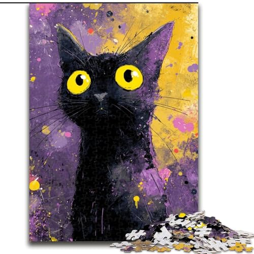 Puzzle für Teenager, 1000 Teile, Kunst, Schwarze Katze, pädagogisches Familienspiel, Wanddekoration, einzigartige Geburtstags, 50x75cm Puzzle für Teenager, 1000 Teile, Kunst, Schwarze Katze, pädagogisches Familienspiel, Wanddekoration, einzigartige Geburtstags, 50x75cm von LYXIANY