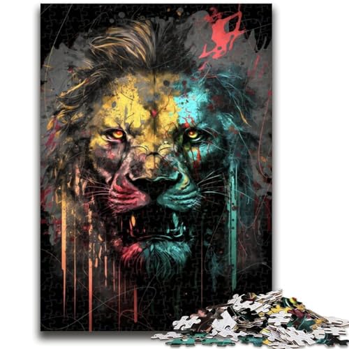 Puzzle für Teenager, 1000 Teile, Löwen malen, Stressabbau, schwierige Herausforderung, gutes Geschenk für die ganze Familie, 50x75cm von LYXIANY