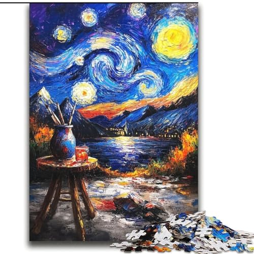 Puzzle für Teenager, 1000 Teile, Malen unter dem Nachthimmel, hilft dem Gehirn, süchtig machendes Spielzeug zu trainieren, um Geduld zu fördern, perfekte Dekoration, 38x52cm Puzzle für Teenager, 1000 Teile, Malen unter dem Nachthimmel, hilft dem Gehirn, süchtig machendes Spielzeug zu trainieren, um Geduld zu fördern, perfekte Dekoration, 38x52cm von LYXIANY