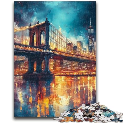 Puzzle für Teenager, 1000 Teile, Manhattan Bridge, geeignet für Kinder ab 14 Jahren, anspruchsvolles Spiel, tolles Geschenk zum Spielen, 38x26cm von LYXIANY