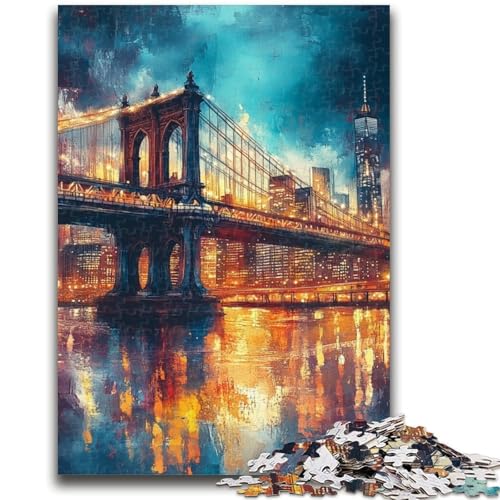 Puzzle für Teenager, 1000 Teile, Manhattan Bridge, geeignet für Kinder ab 14 Jahren, anspruchsvolles Spiel, tolles Geschenk zum Spielen, 50x75cm von LYXIANY